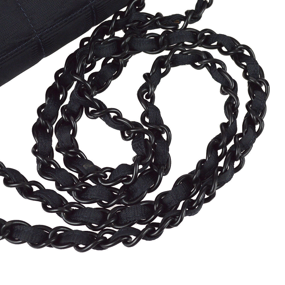 Chanel Travel Line Classic Flap Double Chain Shoulder Bag Black