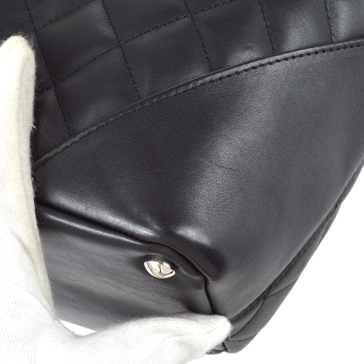 Chanel Cambon Ligne Tote Handbag Black Calfskin