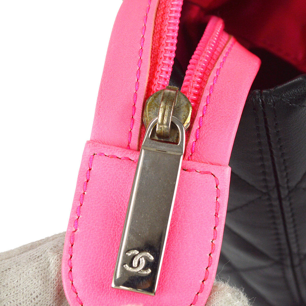 Chanel Cambon Ligne Tote Handbag Black Calfskin