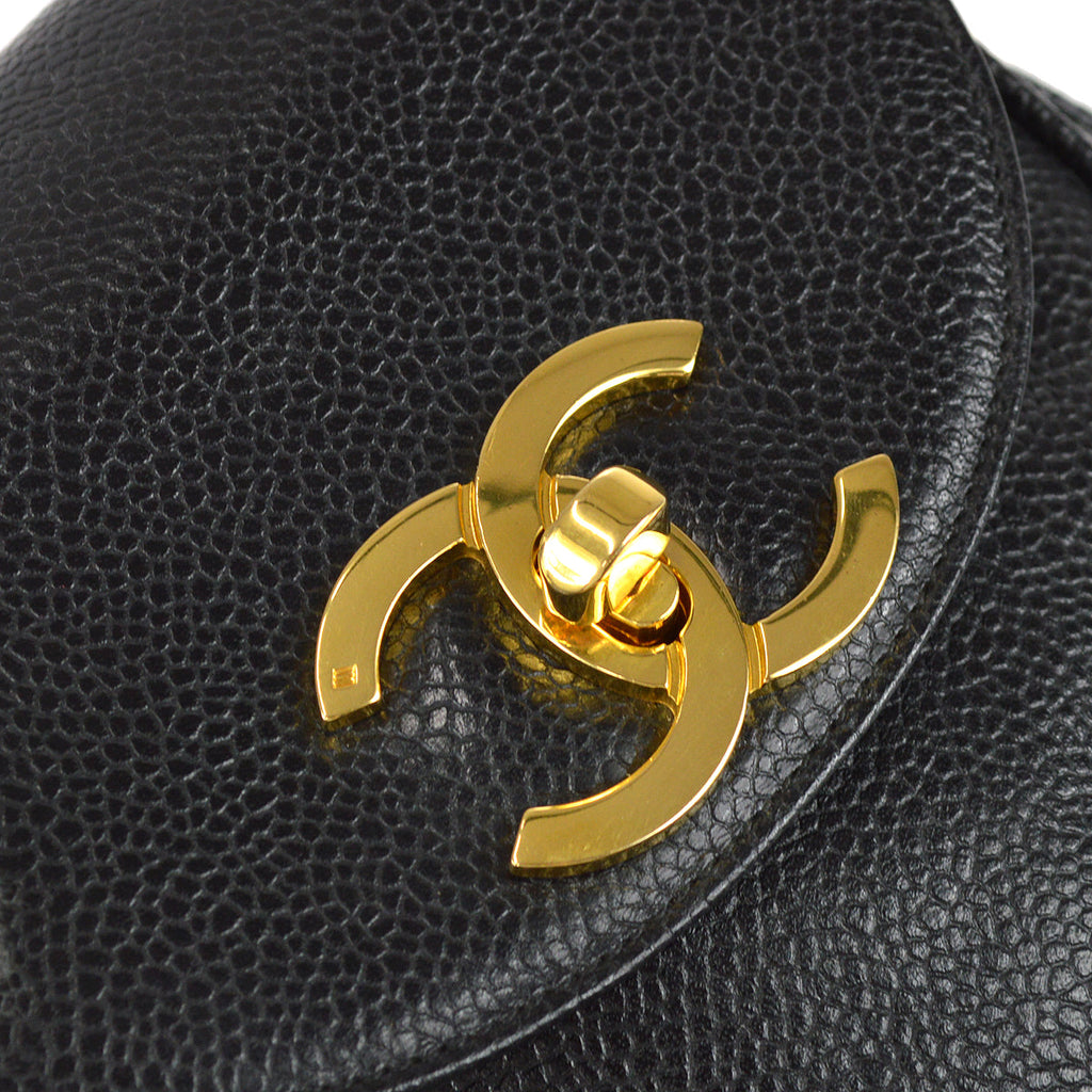 Chanel Chain Shoulder Bag Pouch Black Caviar