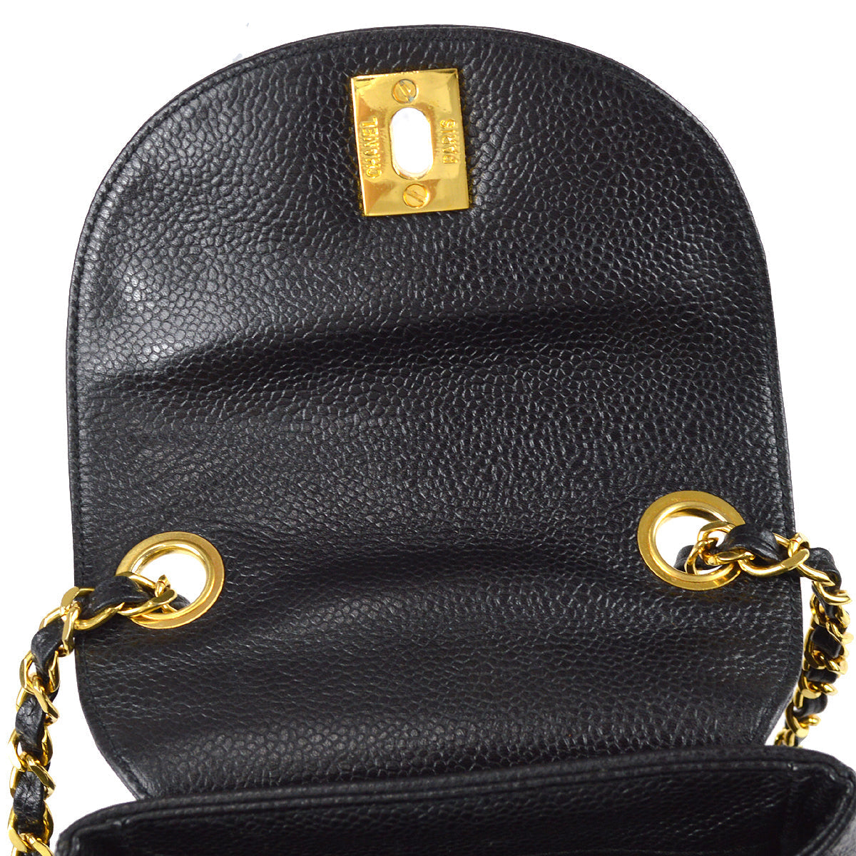 Chanel Chain Shoulder Bag Pouch Black Caviar