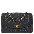 Chanel Medium Diana Chain Shoulder Bag Black Lambskin