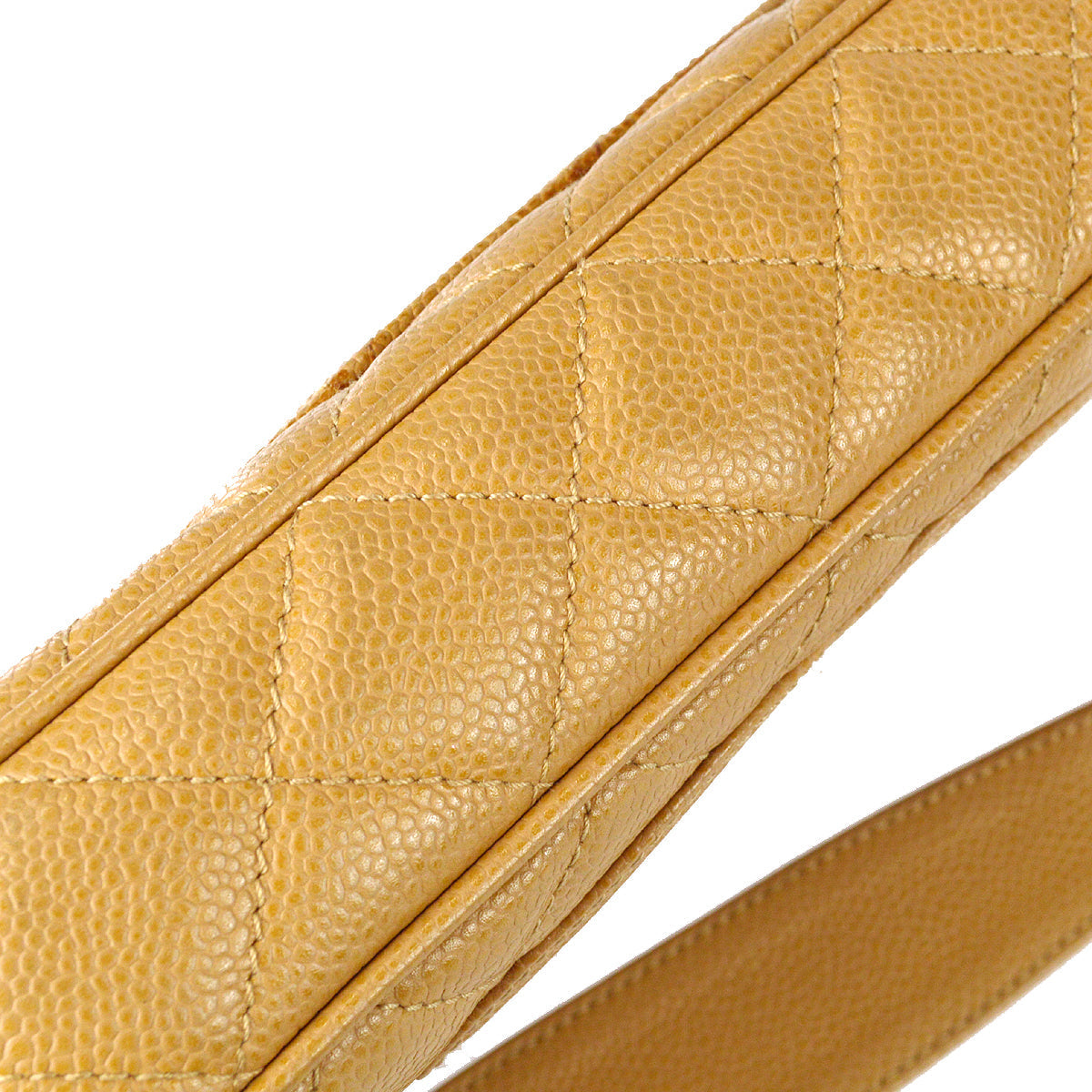 Chanel Hobo Chain Handbag Beige Caviar