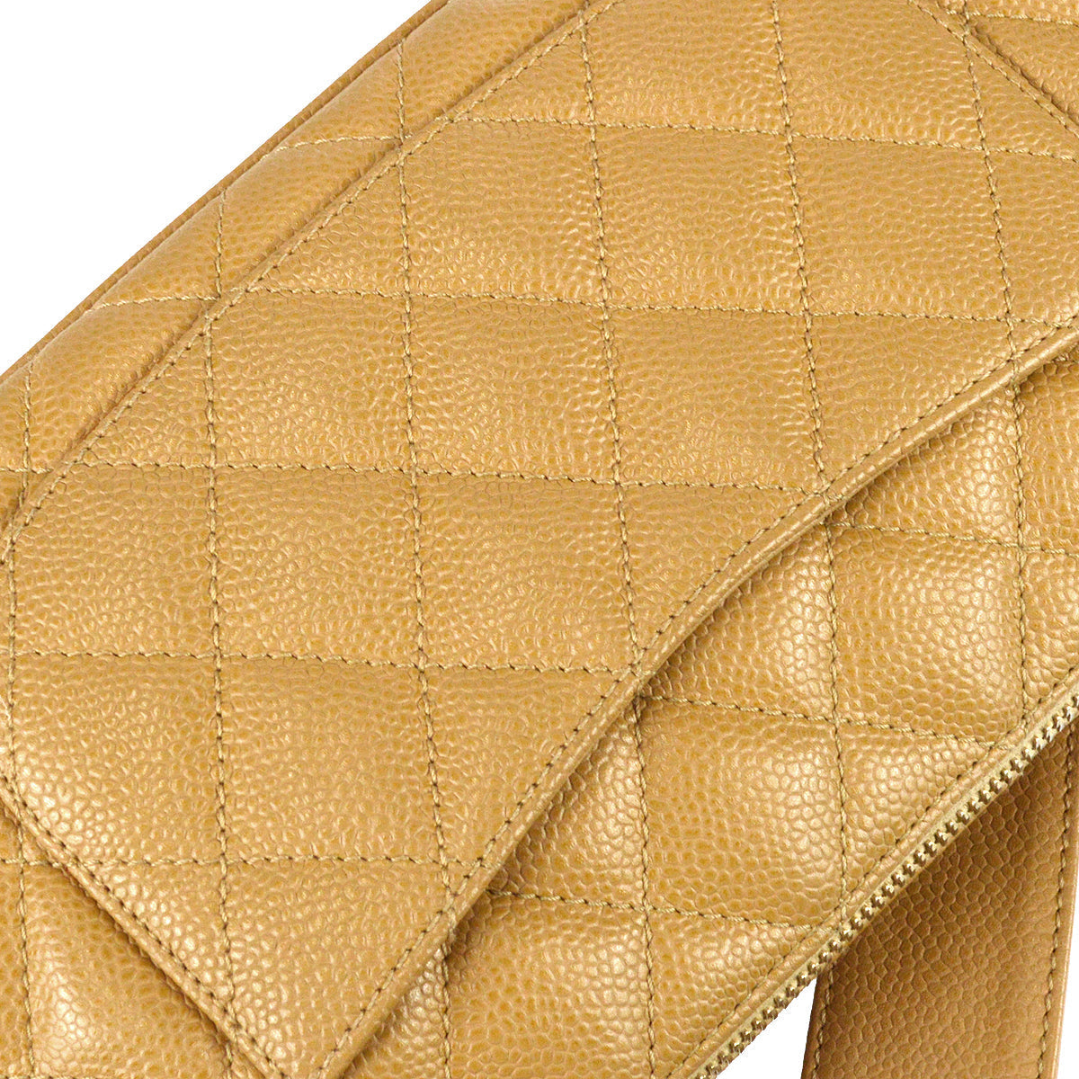Chanel Hobo Chain Handbag Beige Caviar