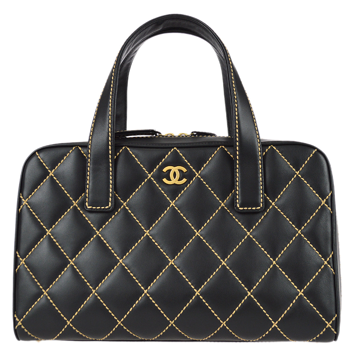 Chanel Wild Stitch Handbag Black Calfskin