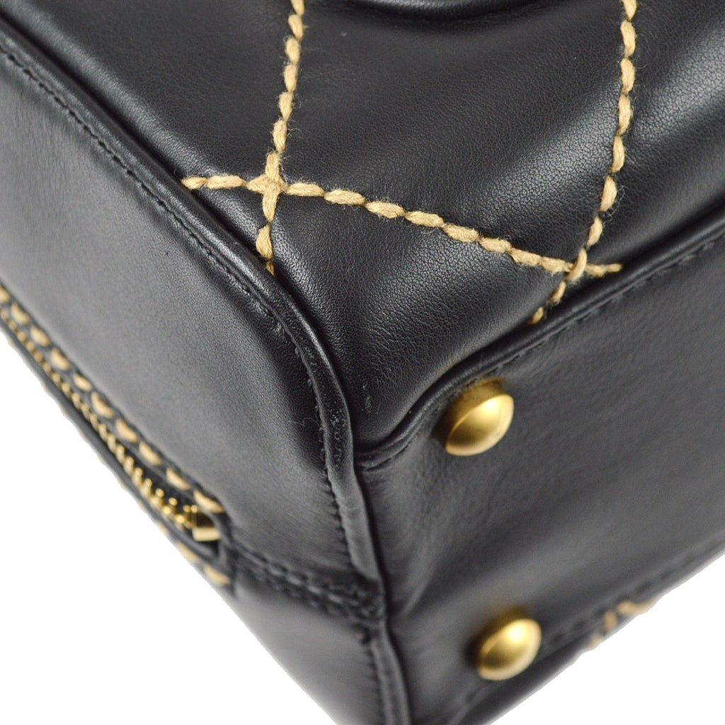 Chanel Wild Stitch Handbag Black Calfskin