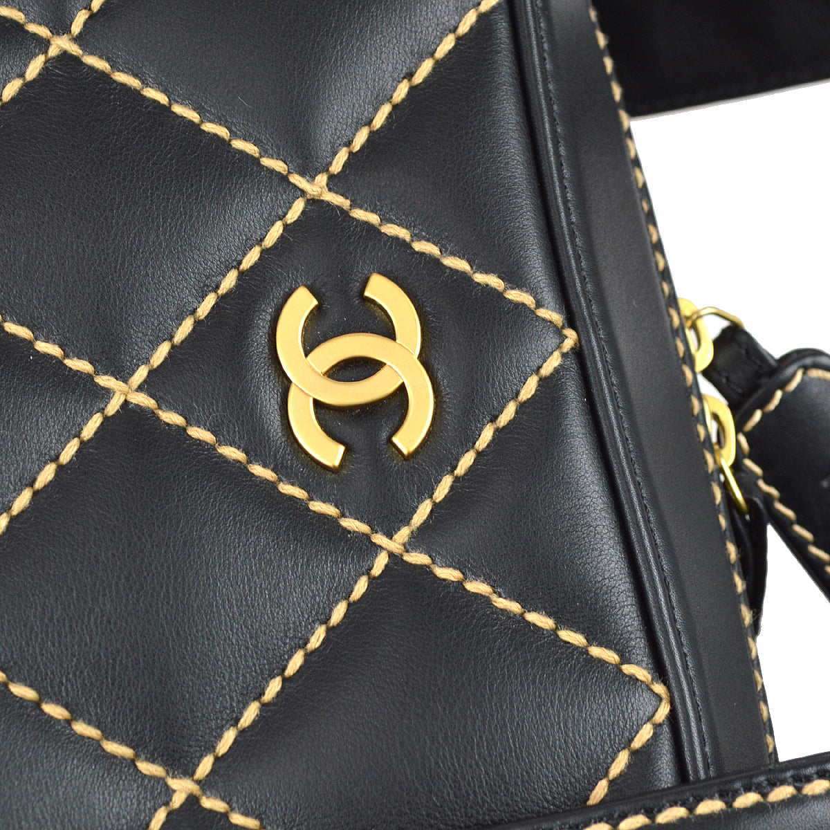 Chanel Wild Stitch Handbag Black Calfskin