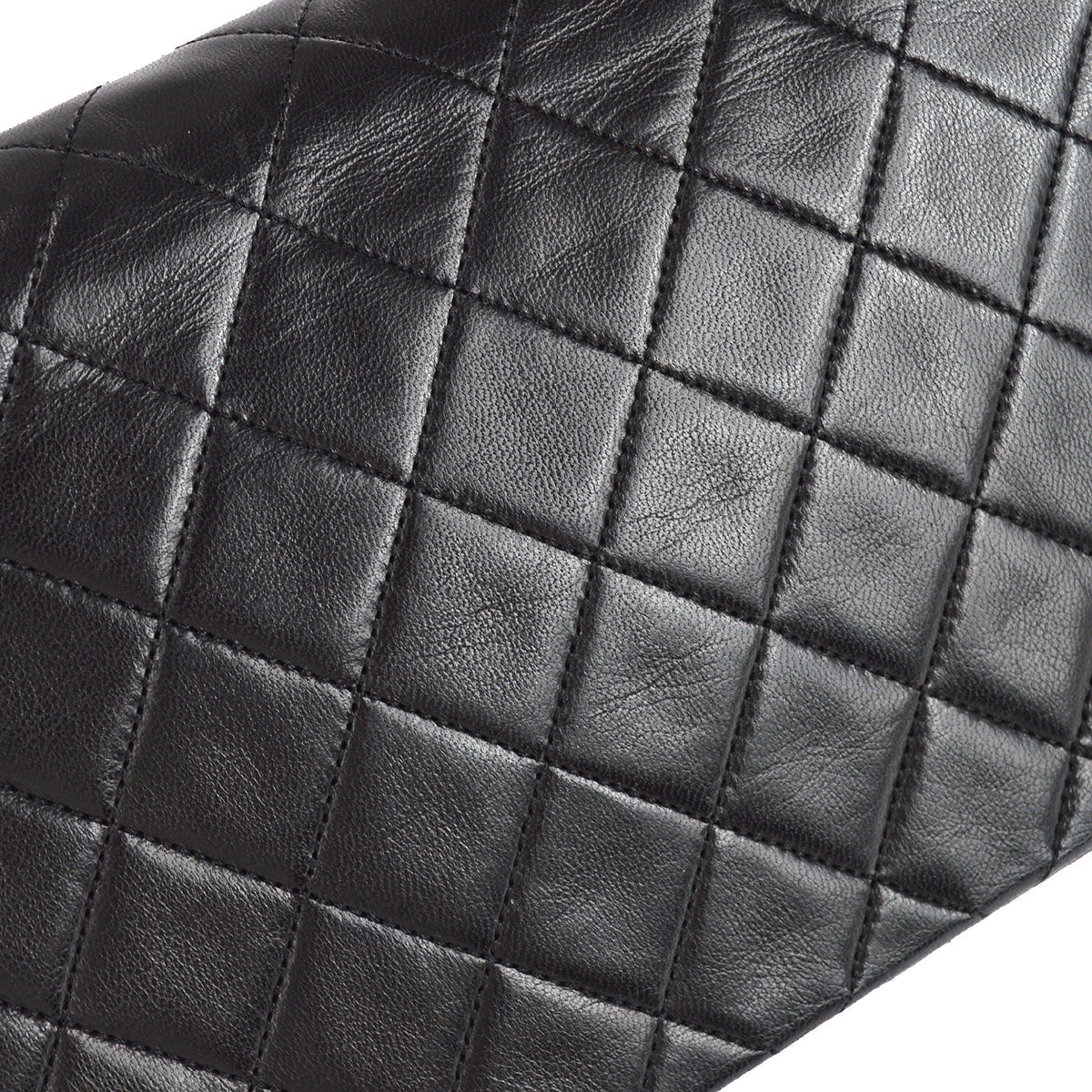 Chanel Full Flap Chain Shoulder Bag Black Lambskin