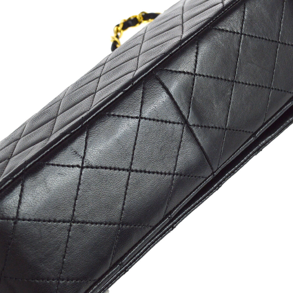 Chanel Full Flap Chain Shoulder Bag Black Lambskin