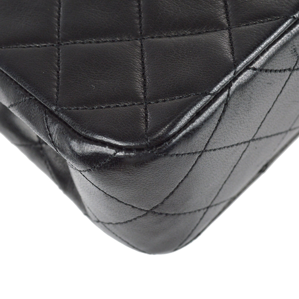 Chanel Full Flap Chain Shoulder Bag Black Lambskin