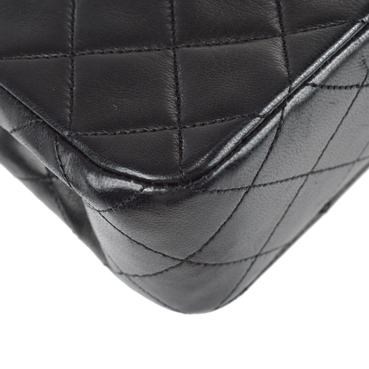 Chanel Full Flap Chain Shoulder Bag Black Lambskin