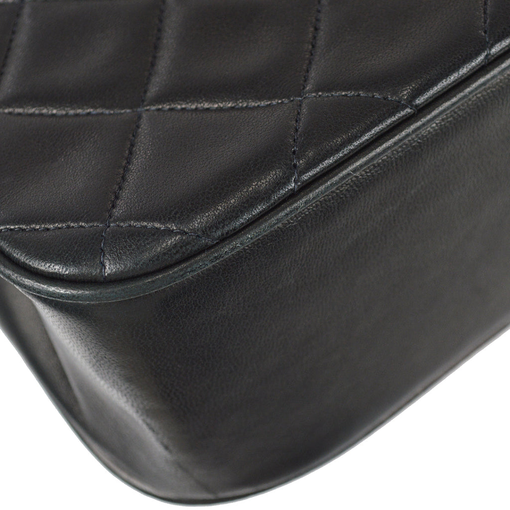 Chanel Classic Flap Bijou Chain Shoulder Bag Black Lambskin