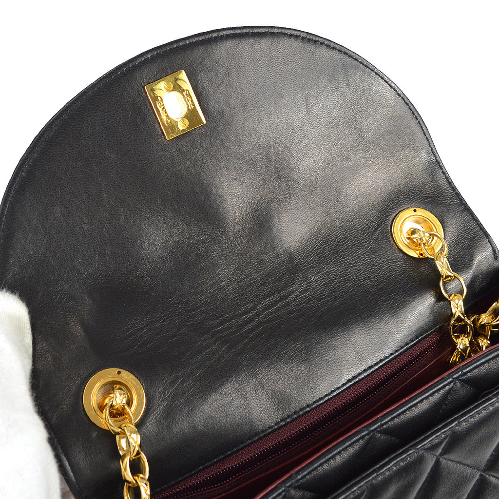 Chanel Classic Flap Bijou Chain Shoulder Bag Black Lambskin