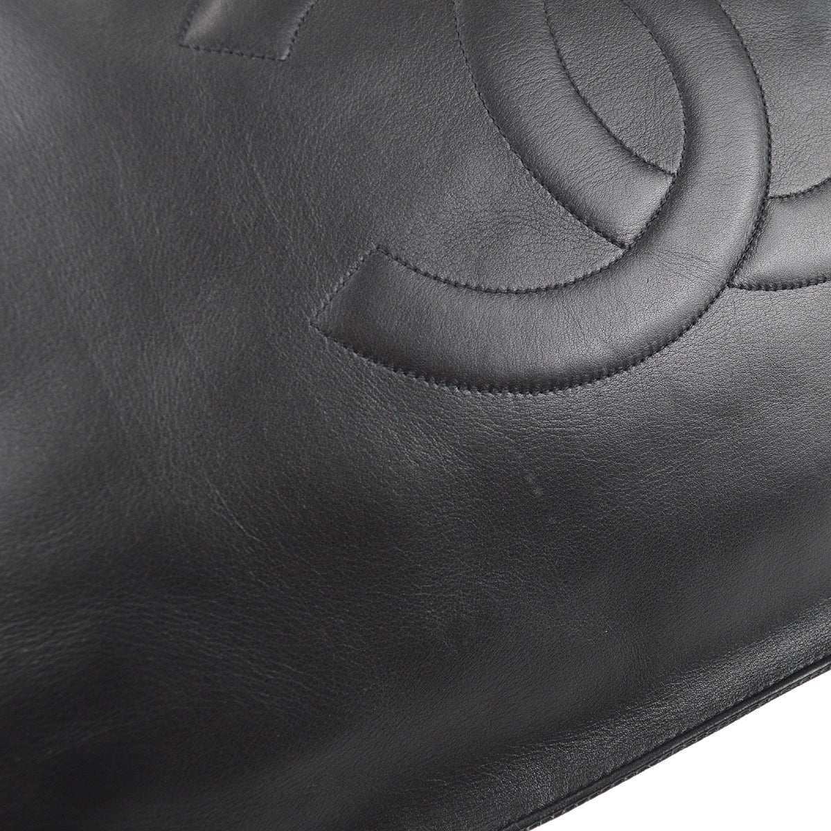Chanel Chain Shoulder Tote Bag Black Lambskin