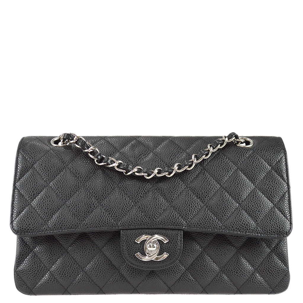 Chanel Classic Double Flap Medium Shoulder Bag Black Caviar