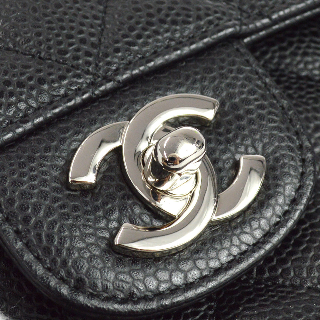 Chanel Classic Double Flap Medium Shoulder Bag Black Caviar