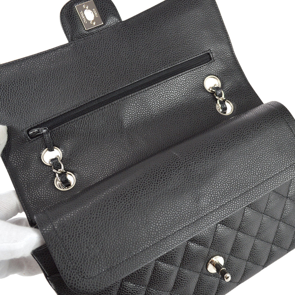 Chanel Classic Double Flap Medium Shoulder Bag Black Caviar