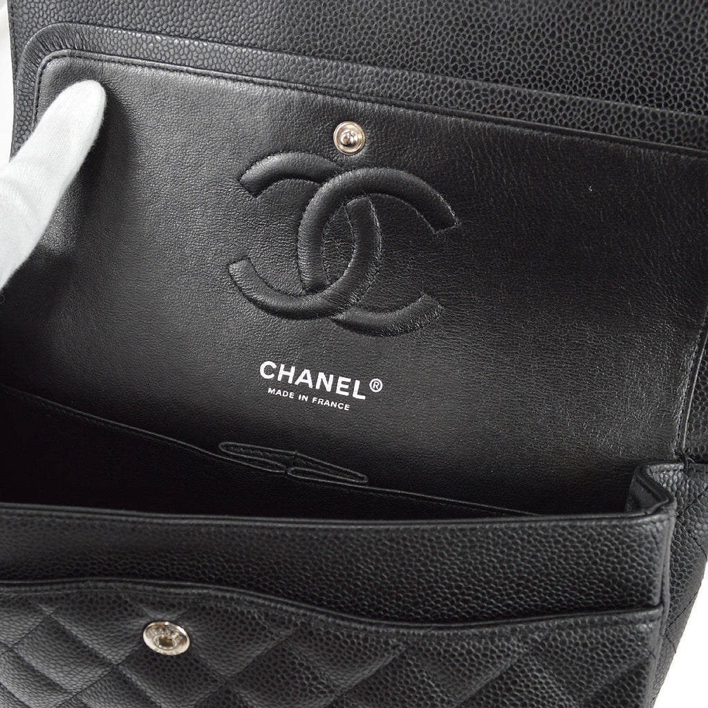 Chanel Classic Double Flap Medium Shoulder Bag Black Caviar