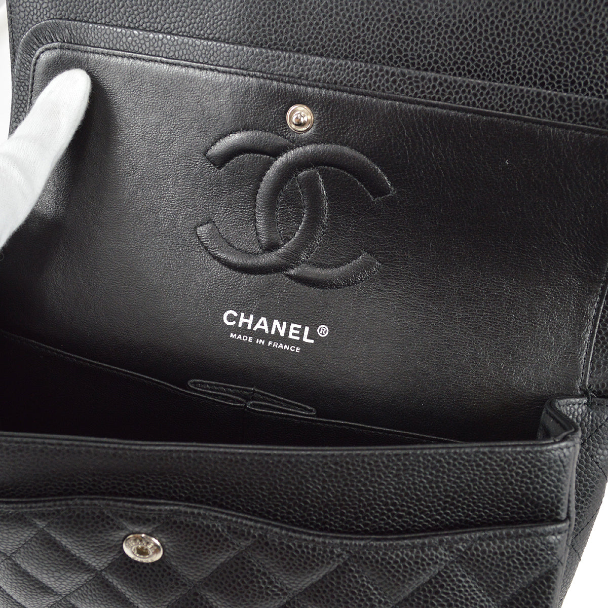 Chanel Classic Double Flap Medium Shoulder Bag Black Caviar