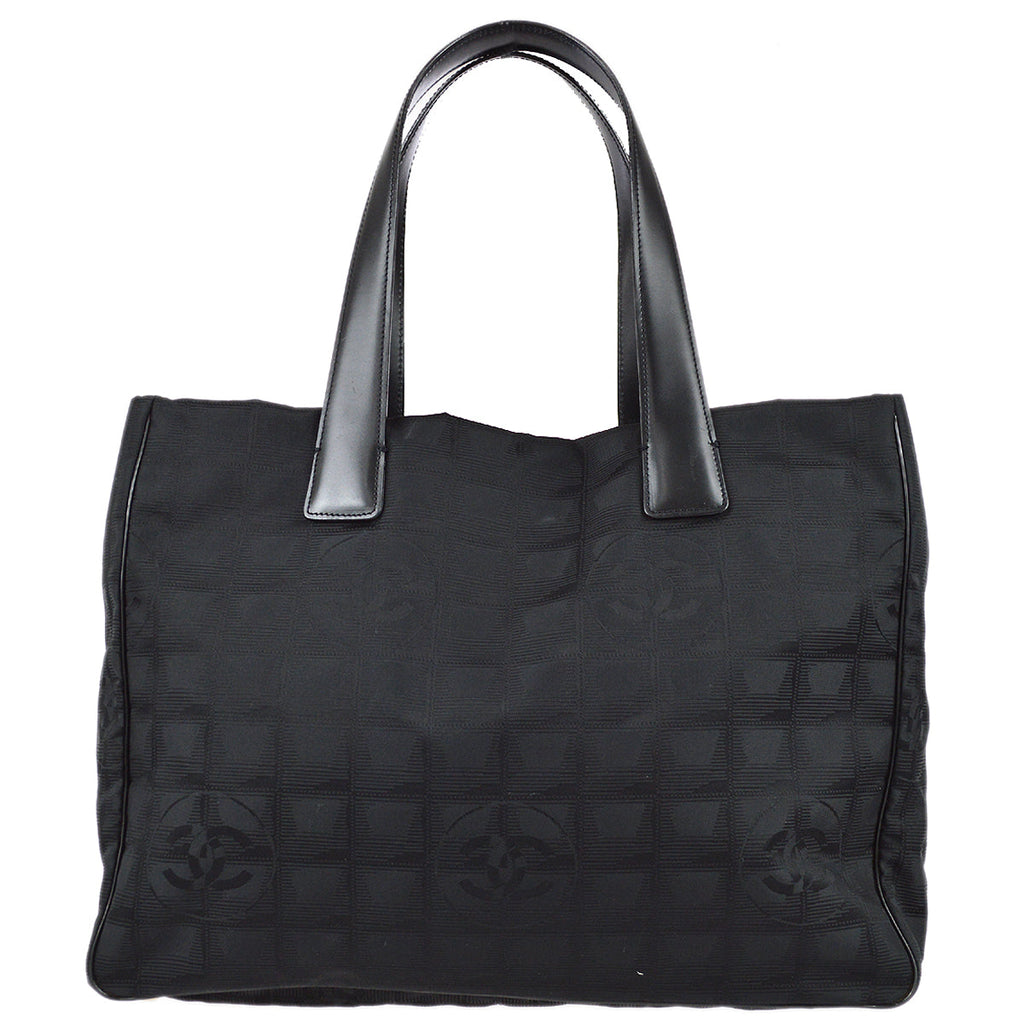 Chanel Travel Line Tote Handbag Black
