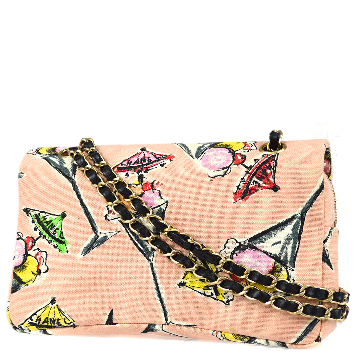 Chanel Double Chain Shoulder Bag Pink