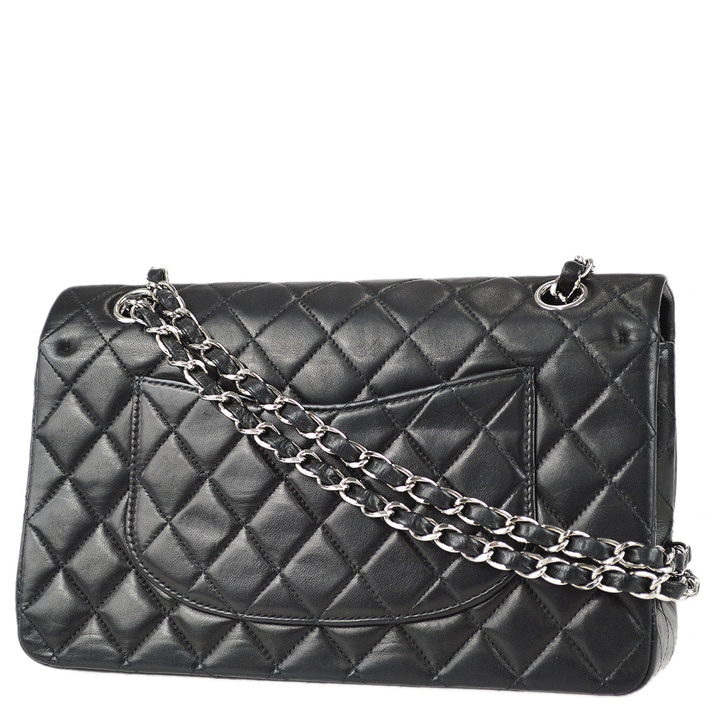 Chanel Black Lambskin Medium Classic Double Flap Bag SHW