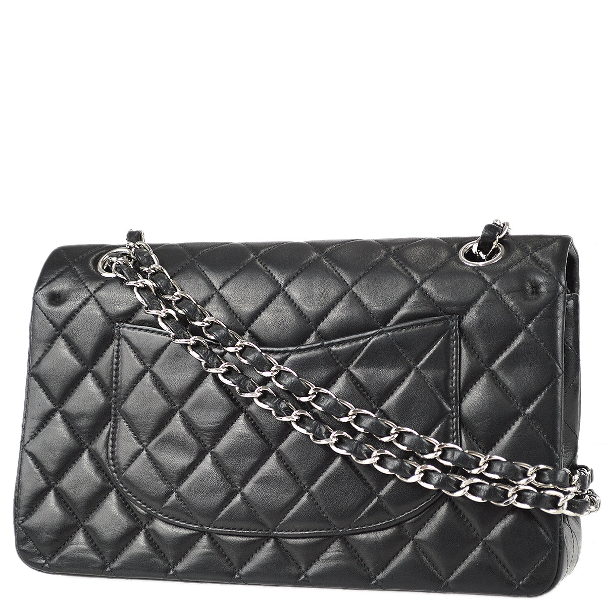 Chanel Black Lambskin Medium Classic Double Flap Bag SHW