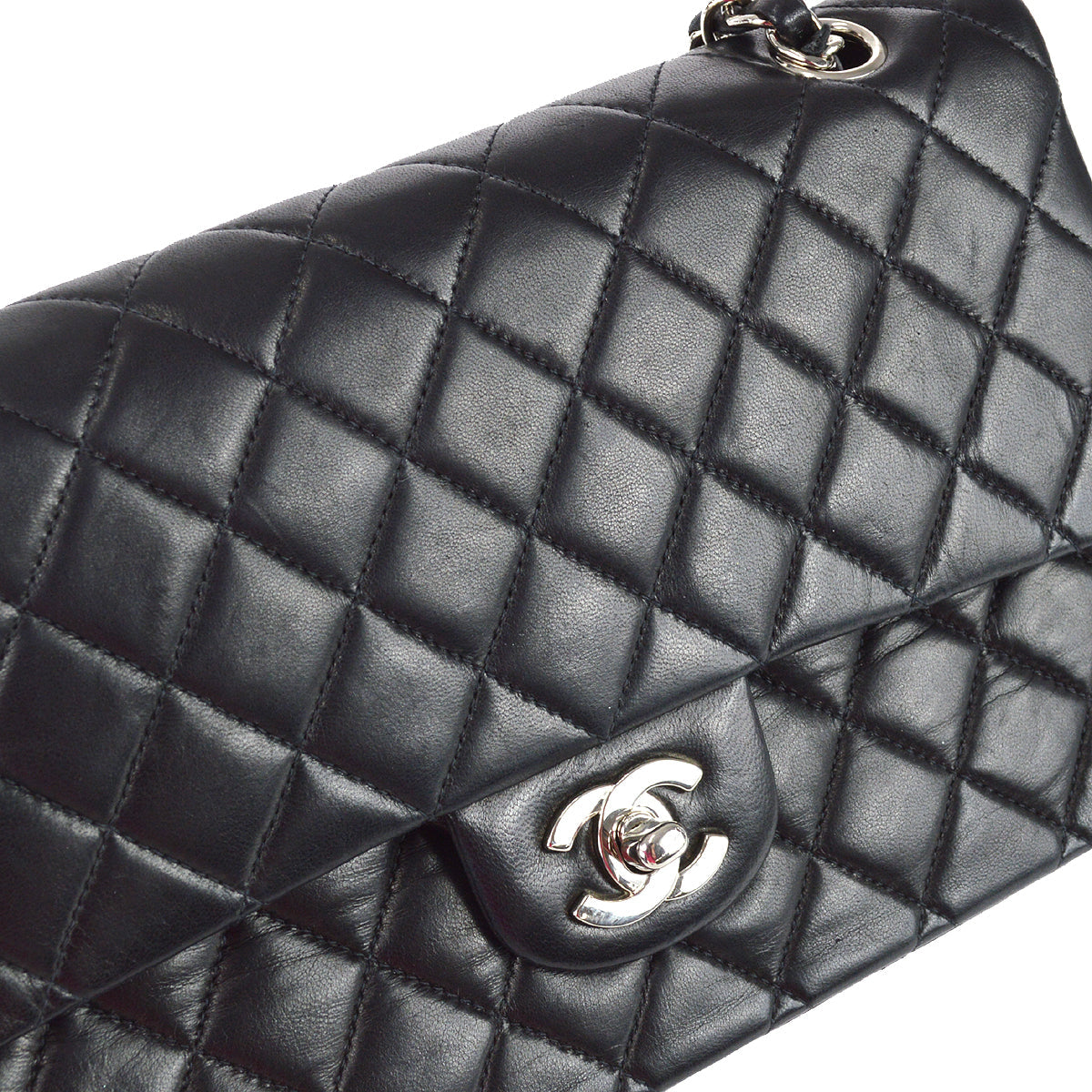 Chanel Black Lambskin Medium Classic Double Flap Bag SHW