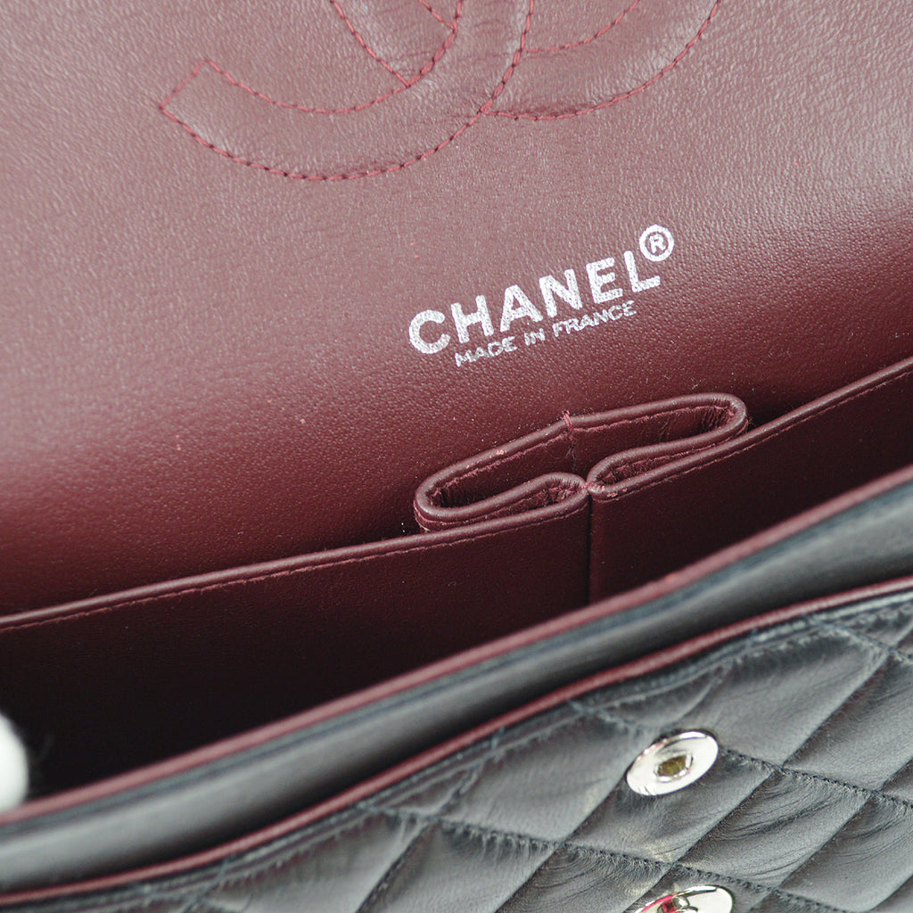 Chanel Black Lambskin Medium Classic Double Flap Bag SHW