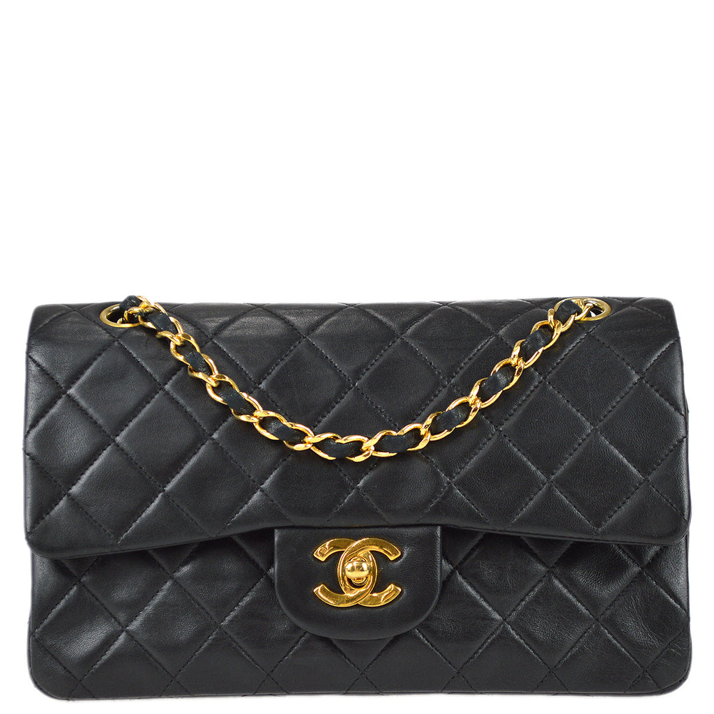 Chanel Black Lambskin Small Classic Double Flap Bag