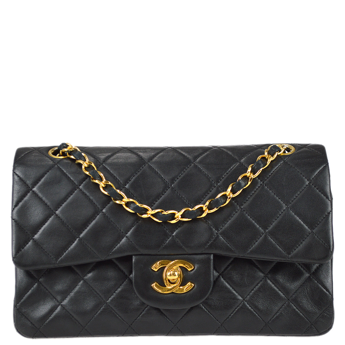 Chanel Black Lambskin Small Classic Double Flap Bag
