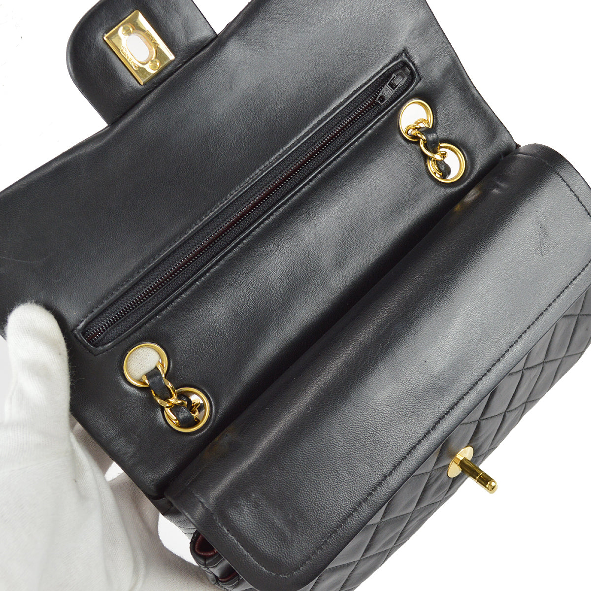 Chanel Black Lambskin Small Classic Double Flap Bag