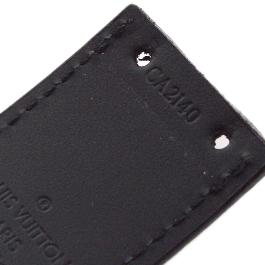 Louis Vuitton 2010 Black Multicolor Ceinture LV Cut Belt #85 M6890