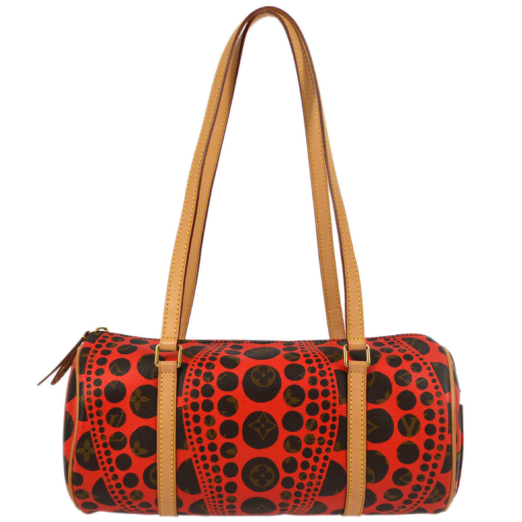 Louis Vuitton 2012 Red Pumpkin dot Papillon Handbag M40689