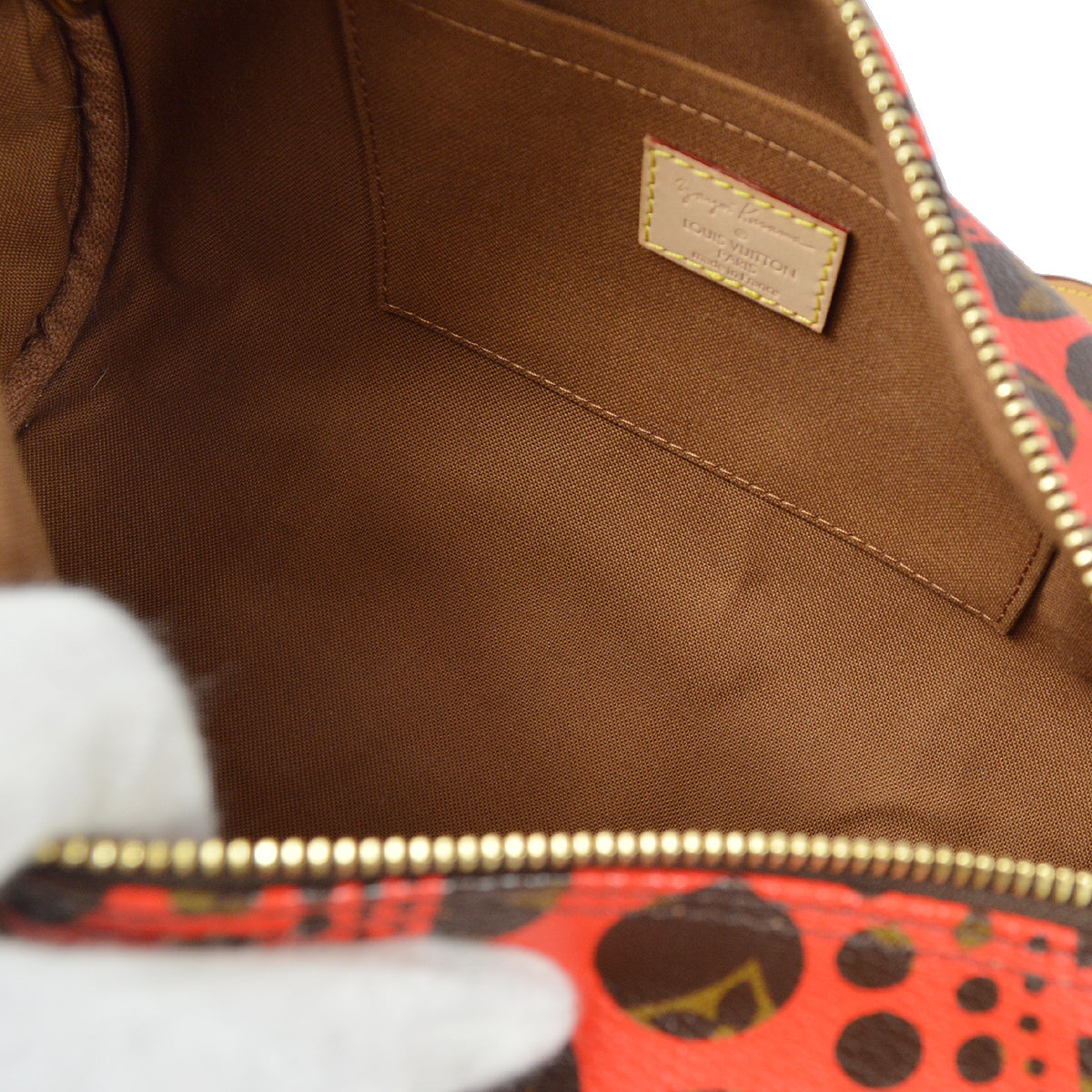 Louis Vuitton 2012 Red Pumpkin dot Papillon Handbag M40689