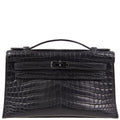 Hermes * 2010 So Black Niloticus Kelly Pochette