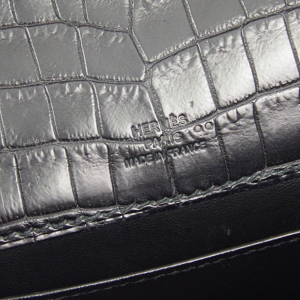 Hermes * 2010 So Black Niloticus Kelly Pochette