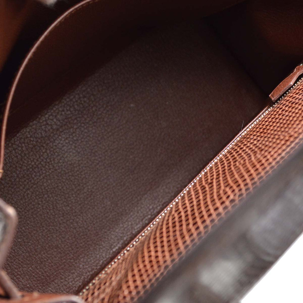 Hermes * 2010 Brown Lizard Kelly 25 Sellier