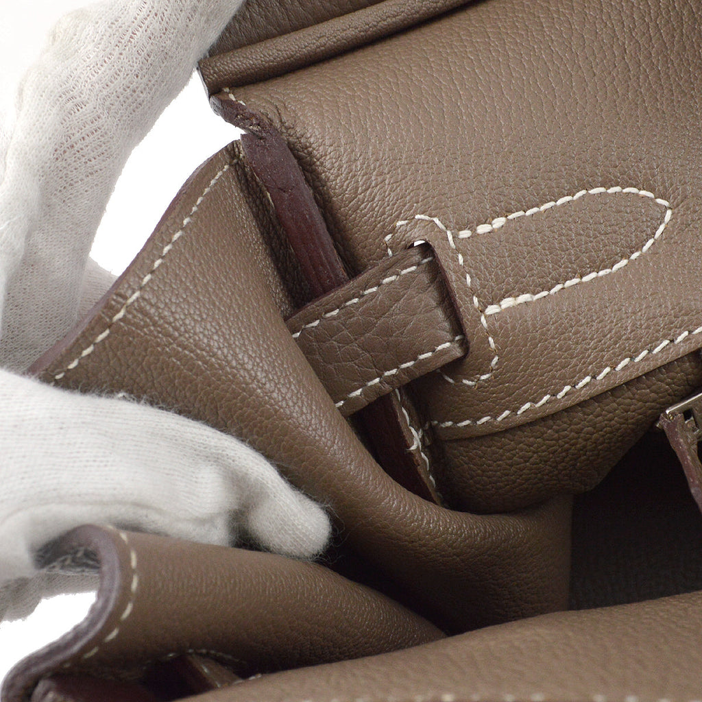 Hermes 2012 Etoupe Clemence Birkin 30 Handbag