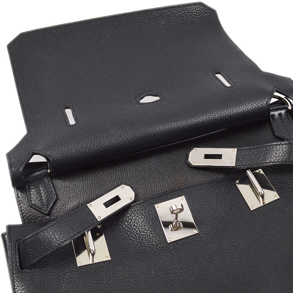 Hermes 2013 Black Taurillon Clemence Jypsiere 34 Shoulder Bag