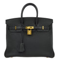Hermes 2010 Black Togo Birkin 25 Handbag
