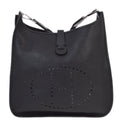 Hermes 2013 Black Taurillon Clemence Evelyne 2 GM Shoulder Bag