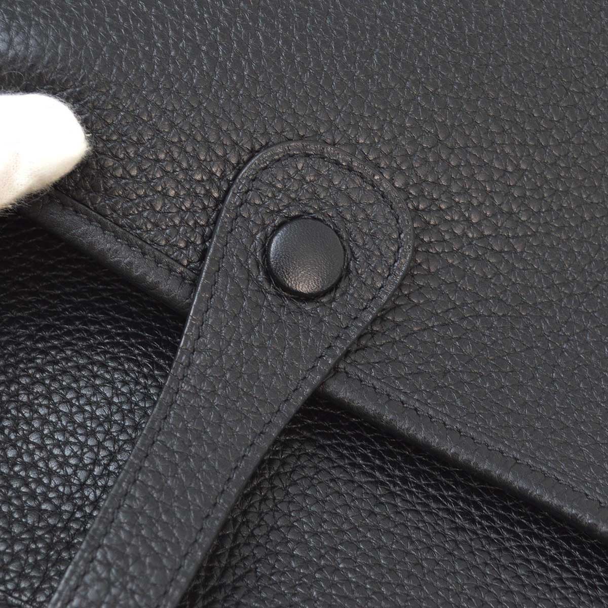 Hermes 2013 Black Taurillon Clemence Evelyne 2 GM Shoulder Bag