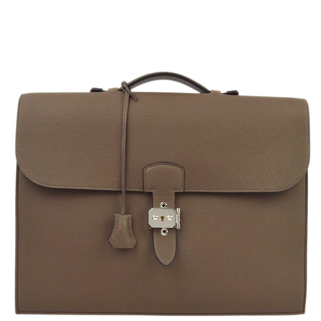 Hermes 2012 Taupe Etoupe Togo Sac a Depeches 38