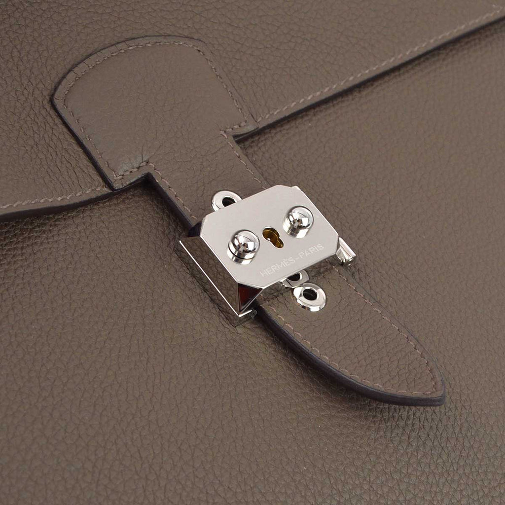Hermes 2012 Taupe Etoupe Togo Sac a Depeches 38