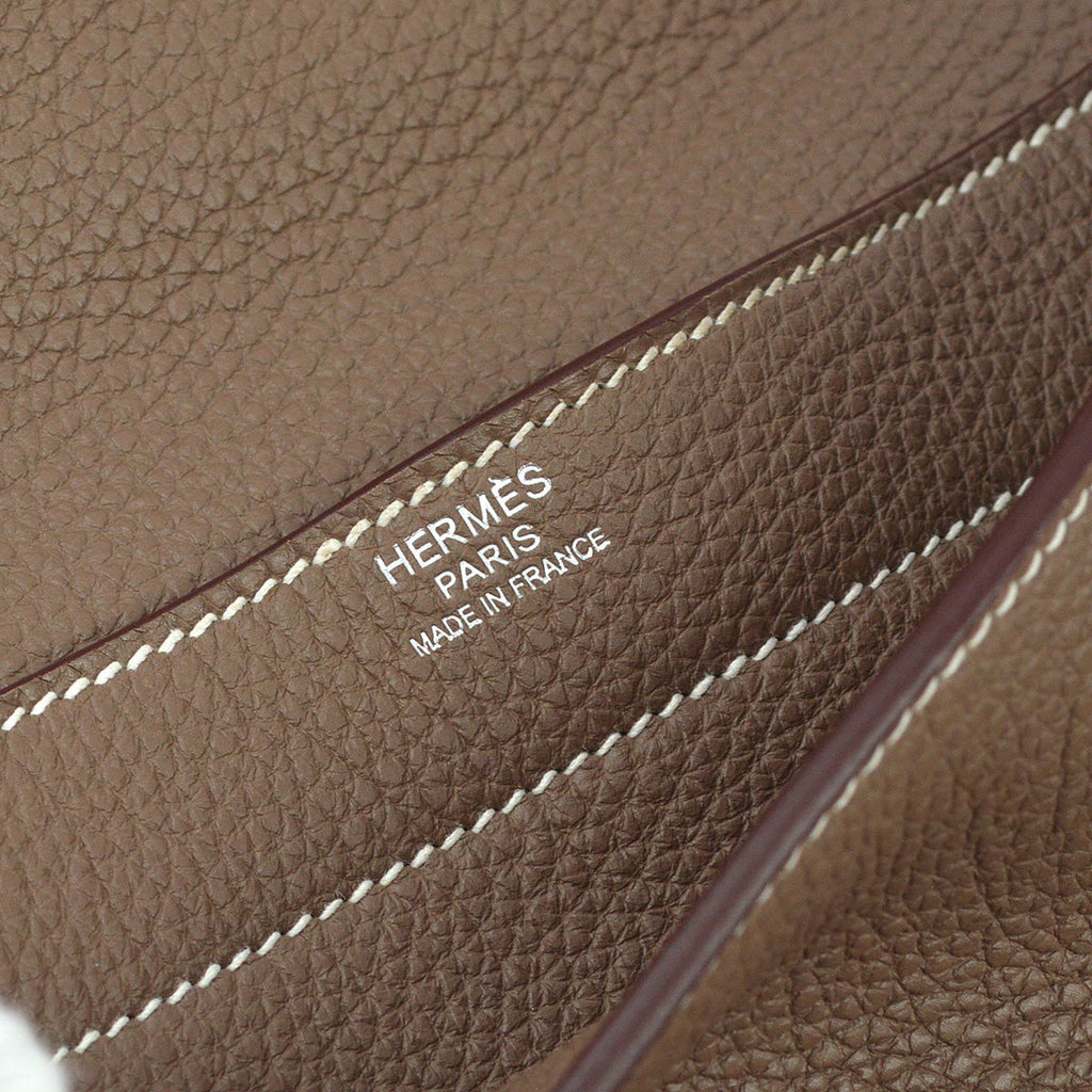 Hermes 2011 Etoupe Gray Taurillon Clemence Sac a Depeches 27 Briefcase