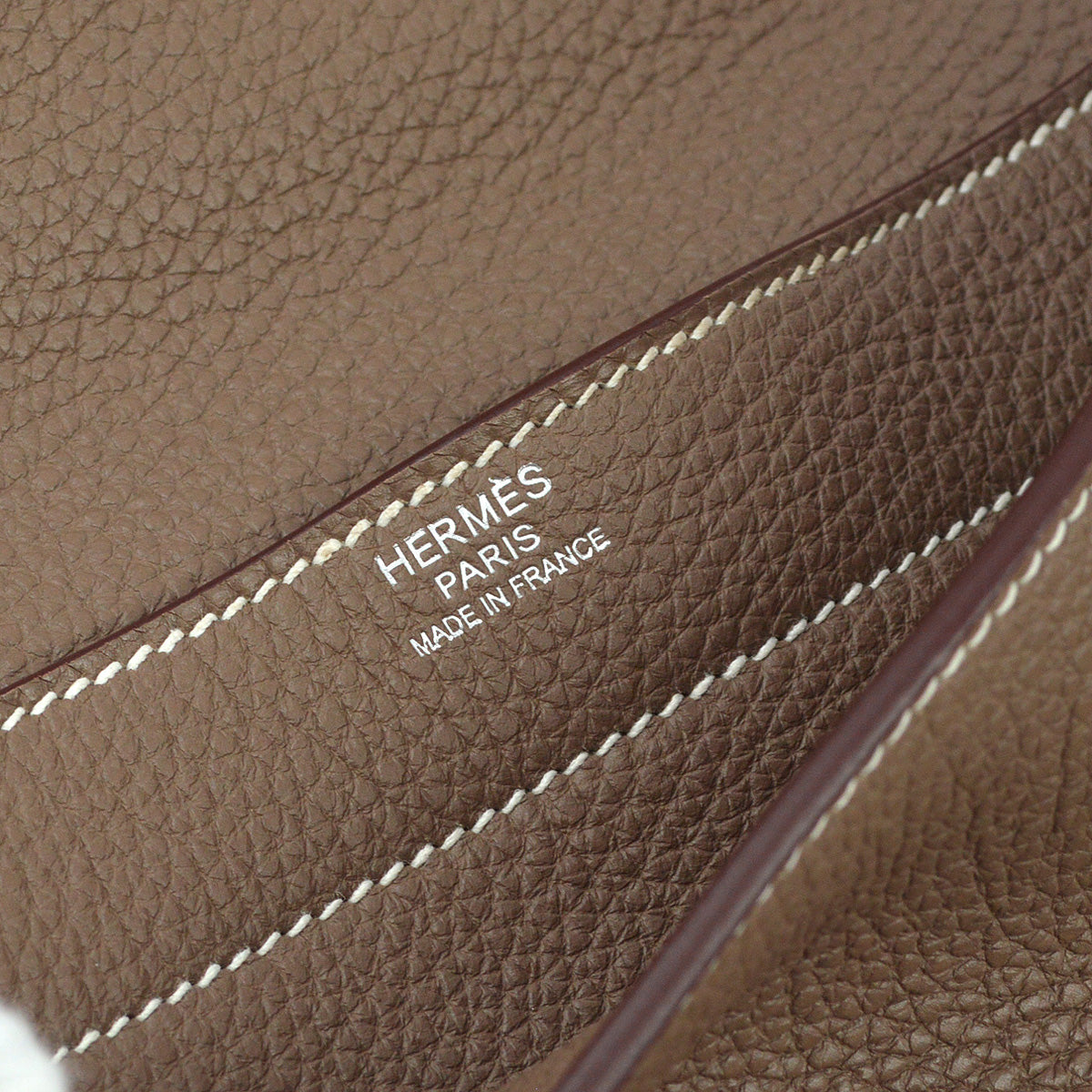 Hermes 2011 Etoupe Gray Taurillon Clemence Sac a Depeches 27 Briefcase