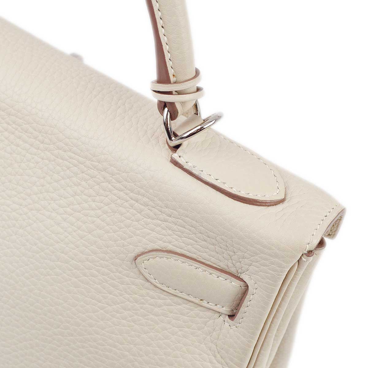 Hermes 2015 Ivory Taurillon Clemence Kelly 32 Amazon Retourne 2way Shoulder Handbag