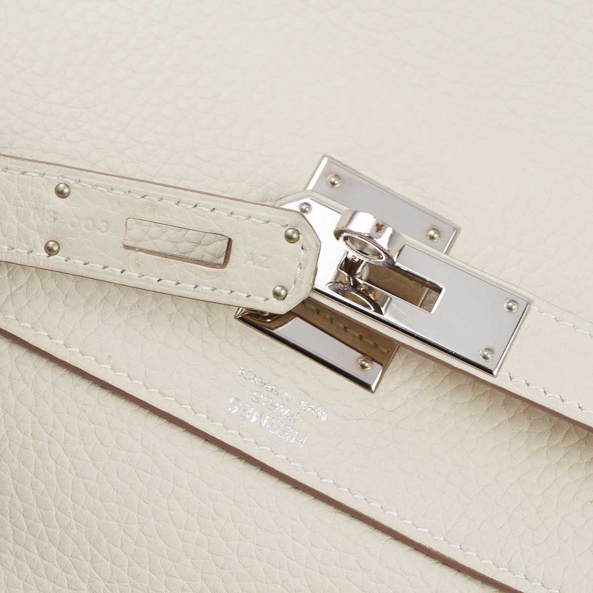Hermes 2015 Ivory Taurillon Clemence Kelly 32 Amazon Retourne 2way Shoulder Handbag