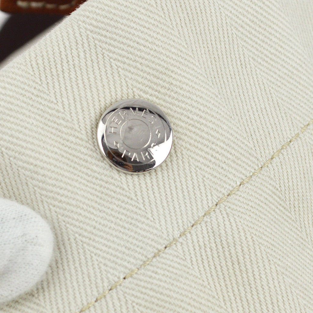 Hermes 2012 Craie Toile Chevron Sac De Pansage